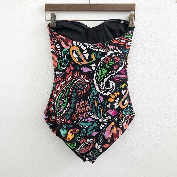 ANNE COLE Twist Front Paisley Swimsuit Size Medium - Picture 3 of 8